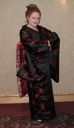 Suzanne Wells in
her costume for Springfield's Bright Nights Ball, 2008